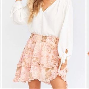 Show Me Your MuMu Ruffle Floral Mini Skirt